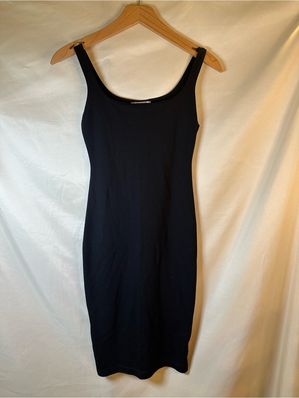 Zara Classic Black Sleeveless Bodycon Dress LBD evening staple small